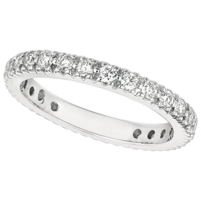 Pre-owned Morris & David 0.75 Carat Natural Diamond Eternity Ring Band G Si 14 Karat White Gold