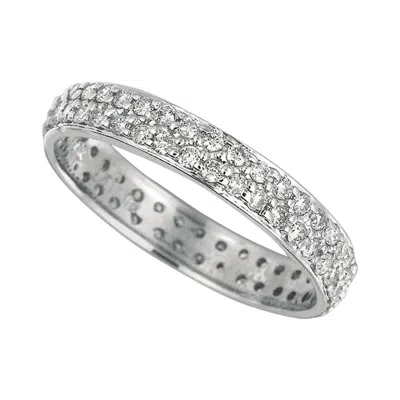 Pre-owned Morris & David 0.75 Carat Natural Diamond Eternity Ring Band G Si Set In 14 Karat White Gold