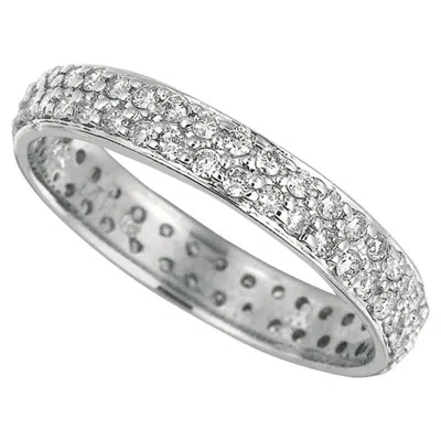 Pre-owned Morris & David 0.75 Carat Natural Diamond Eternity Ring Band G Si Set In 14 Karat White Gold