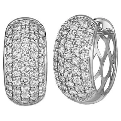 Pre-owned Morris & David 0.75 Carat Natural Diamond Huggie Hoop Earrings G Si 14k White Gold
