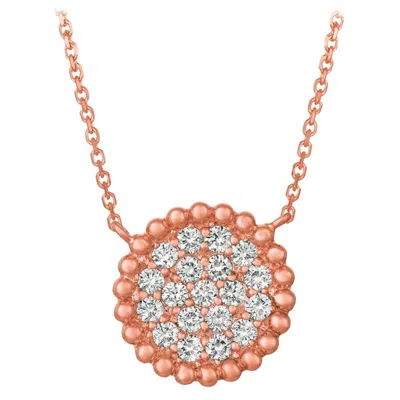 Pre-owned Morris & David 0.75 Carat Natural Diamond Necklace 14 Karat Rose Gold G Si Bubble Collection In Red