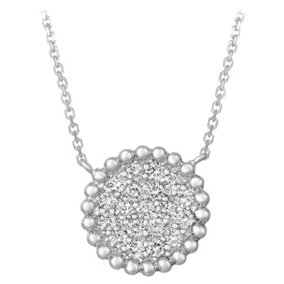 Pre-owned Morris & David 0.75 Carat Natural Diamond Necklace 14 Karat White Gold G Si Bubble Collection
