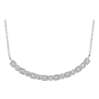 Pre-owned Morris & David 0.75 Carat Natural Diamond Necklace 14 Karat White Gold G Si Chain
