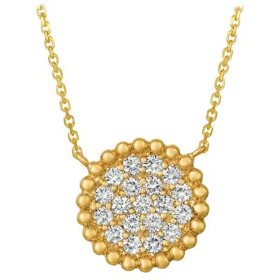 Pre-owned Morris & David 0.75 Carat Natural Diamond Necklace 14 Karat Yellow Gold G Si Bubble Collection