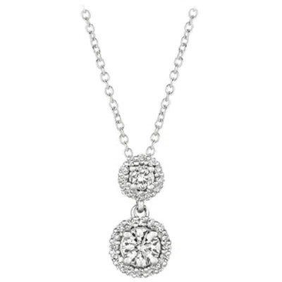 Pre-owned Morris & David 0.75 Carat Natural Diamond Necklace Pendant 14 Karat White Gold Chain
