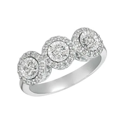Pre-owned Morris & David 0.75 Carat Natural Diamond Ring G-h Si Set In 14 Karat White Gold