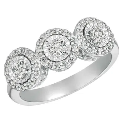 Pre-owned Morris & David 0.75 Carat Natural Diamond Ring G-h Si Set In 14 Karat White Gold