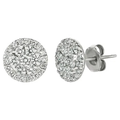 Pre-owned Morris & David 0.75 Carat Natural Diamond Round Earrings G Si 14k White Gold