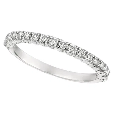 Pre-owned Morris & David 0.75 Carat Natural Diamond Stackable Ring G Si 14 Karat White Gold