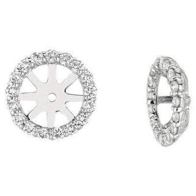 Pre-owned Morris & David 0.75 Ct 2 Pointers Natural Diamond Jacket Earrings 14k White Gold Center 9 Mm