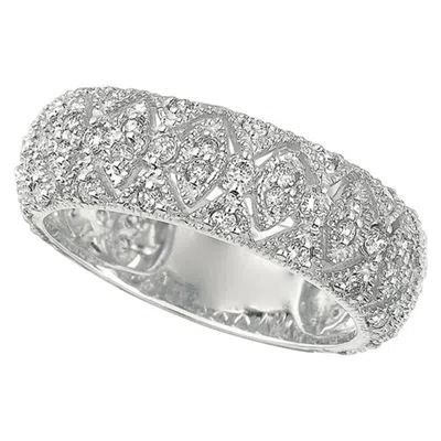 Pre-owned Morris & David 0.76 Carat Natural Diamond Band G Si 14k White Gold