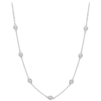 Pre-owned Morris & David 0.76ct Diamond By The Yard Necklace 14k White Gold