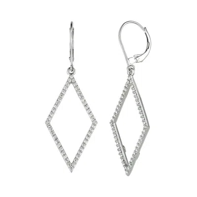 Pre-owned Morris & David 0.77 Carat Natural Diamond Drop Earrings G Si 14k White Gold