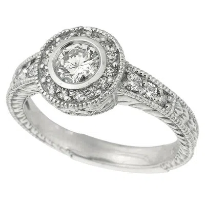 Pre-owned Morris & David 0.80 Carat Natural Diamond Engagement Ring G Si 14k White Gold