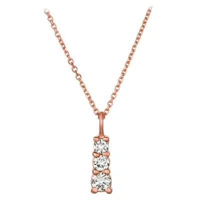 Pre-owned Morris & David 0.80 Carat Natural Diamond Necklace Pendant 14 Karat Rose Gold G Si Chain In Red