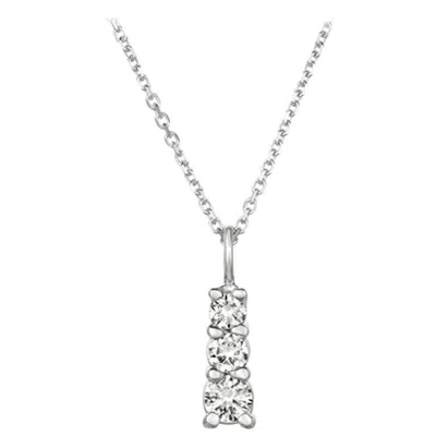Pre-owned Morris & David 0.80 Carat Natural Diamond Necklace Pendant 14 Karat White Gold G Si Chain