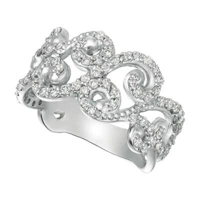 Pre-owned Morris & David 0.80 Ct Natural Round Cut Diamond Ring G Si 14k White Gold