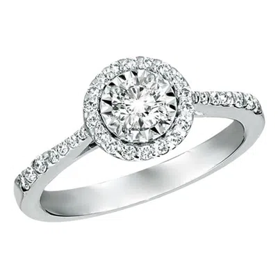 Pre-owned Morris & David 0.85 Carat Natural Diamond Engagement Ring G Si 14 Karat White Gold
