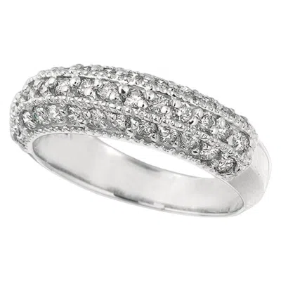 Pre-owned Morris & David 0.85 Carat Natural Diamond Fashion Ring Band G Si 14 Karat White Gold