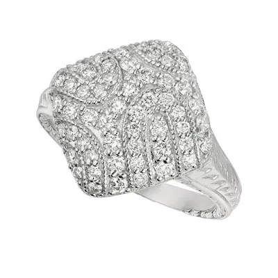 Pre-owned Morris & David 0.85 Ct Natural Round Cut Diamond Ring G Si 14k White Gold