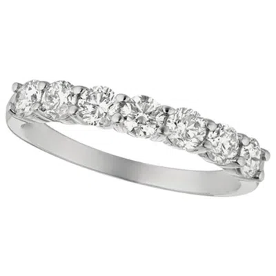 Pre-owned Morris & David 1.00 Carat 7-stone Natural Diamond Ring G Si 14 Karat White Gold
