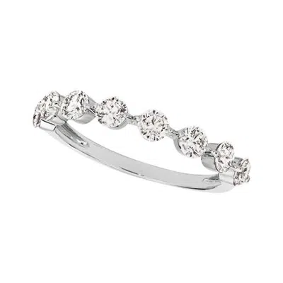 Pre-owned Morris & David 1.00 Carat 8 Stone Natural Diamond Ring Band G Si 14k White Gold