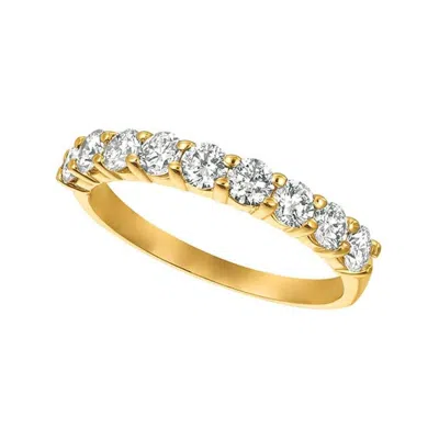 Pre-owned Morris & David 1.00 Carat 9 Stone Natural Diamond Ring G Si 14 Karat Yellow Gold
