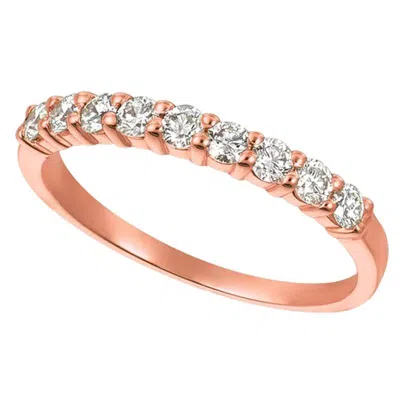 Pre-owned Morris & David 1.00 Carat 9-stone Natural Diamond Ring G Si 14 Karat Rose Gold In Red