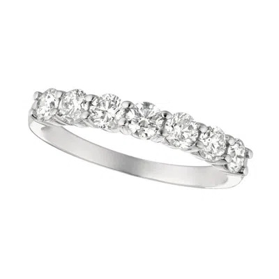 Pre-owned Morris & David 1.00 Carat Natural Diamond 7 Stone Ring Band G Si 14k White Gold