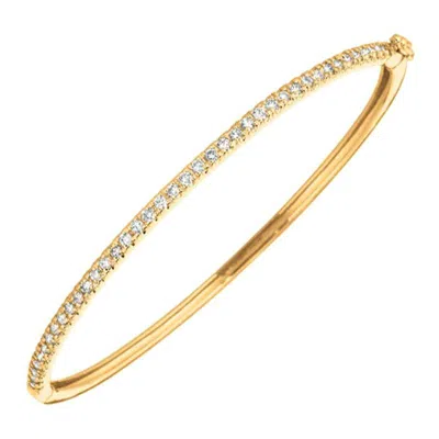 Pre-owned Morris & David 1.00 Carat Natural Diamond Bangle Bracelet G Si 14k Yellow Gold