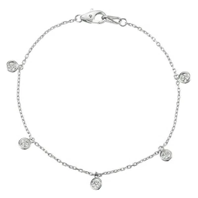 Pre-owned Morris & David 1.00 Carat Natural Diamond Bezel 5 Stone Bracelet G Si 14k White Gold