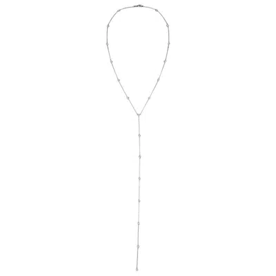 Pre-owned Morris & David 1.00 Carat Natural Diamond Bezel Necklace 14 Karat White Gold G Si 5 Pointers