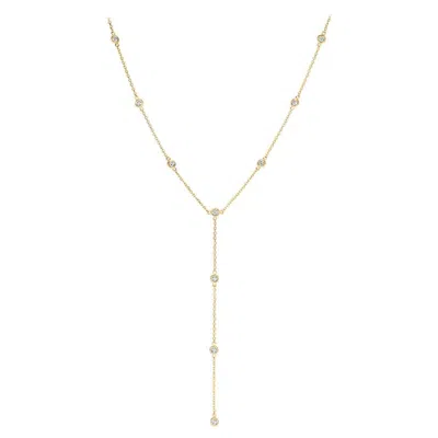 Pre-owned Morris & David 1.00 Carat Natural Diamond Bezel Necklace 14 Karat Yellow Gold