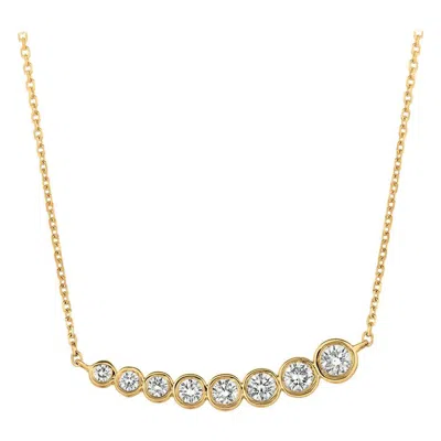 Pre-owned Morris & David 1.00 Carat Natural Diamond Bezel Necklace Pendant 14 Karat Gold G Si Chain In Multi