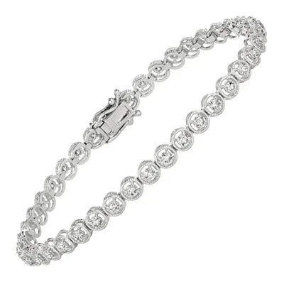 Pre-owned Morris & David 1.00 Carat Natural Diamond Bracelet G Si 14 Karat White Gold
