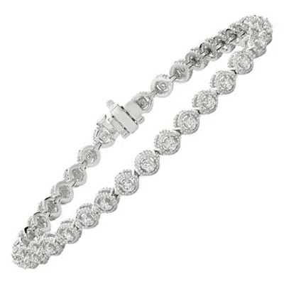 Pre-owned Morris & David 1.00 Carat Natural Diamond Bracelet G Si 14k White Gold
