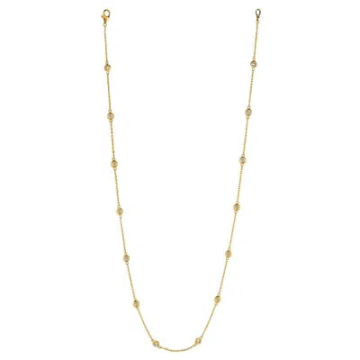 Pre-owned Morris & David 1.00 Carat Natural Diamond By The Yard Necklace G Si 14k Yellow Gold 14 Stones 1
