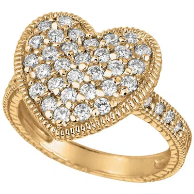Pre-owned Morris & David 1.00 Carat Natural Diamond Heart Ring Band G Si 14 Karat Yellow Gold