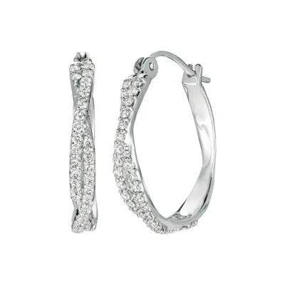 Pre-owned Morris & David 1.00 Carat Natural Diamond Hoop Earrings G Si 14k White Gold