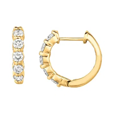 Pre-owned Morris & David 1.00 Carat Natural Diamond Hoop Earrings G Si 14k Yellow Gold