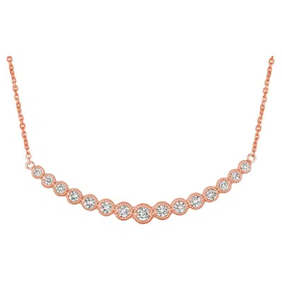 Pre-owned Morris & David 1.00 Carat Natural Diamond Necklace 14 Karat Rose Gold G Si Chain In Red