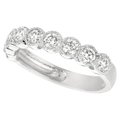 Pre-owned Morris & David 1.00 Carat Natural Diamond Ring G Si 14 Karat White Gold 9 Stones