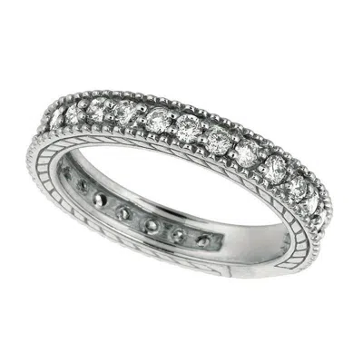 Pre-owned Morris & David 1.00 Carat Natural Diamond Sizeable Eternity Ring Band G Si 14k White Gold