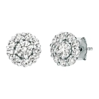 Pre-owned Morris & David 1.00 Carat Natural Diamond Stud And Jacket Earrings G-h Si 14 Karat White Gold