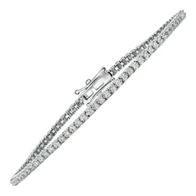 Pre-owned Morris & David 1.00 Carat Natural Diamond Tennis Bracelet G Si 14 Karat White Gold