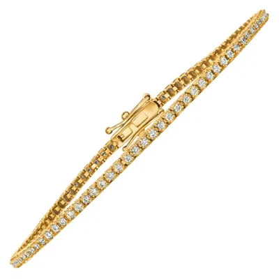 Pre-owned Morris & David 1.00 Carat Natural Diamond Tennis Bracelet G Si 14 Karat Yellow Gold