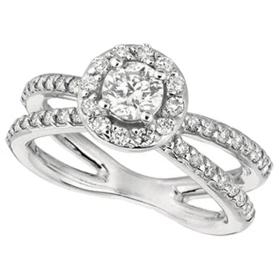 Pre-owned Morris & David 1.05 Carat Natural Diamond Engagement Ring G Si 14 Karat White Gold
