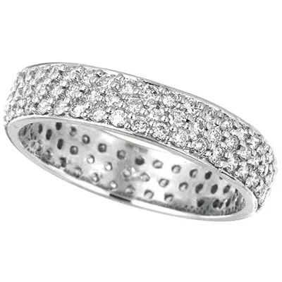 Pre-owned Morris & David 1.05 Carat Natural Diamond Eternity Ring Band G Si 14 Karat White Gold