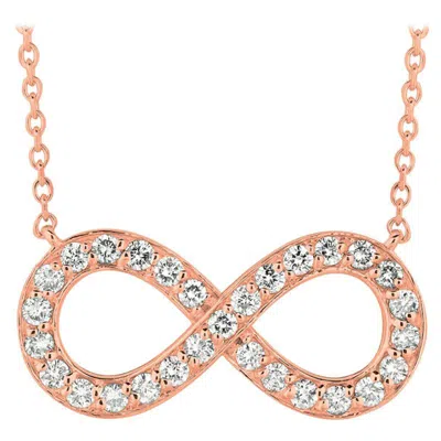 Pre-owned Morris & David 1.05 Carat Natural Diamond Infinity Necklace Pendant 14 Karat Rose Gold G Si In Red