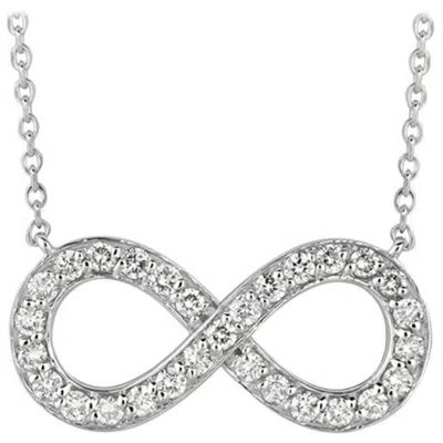 Pre-owned Morris & David 1.05 Carat Natural Diamond Infinity Necklace Pendant 14 Karat White Gold G Si